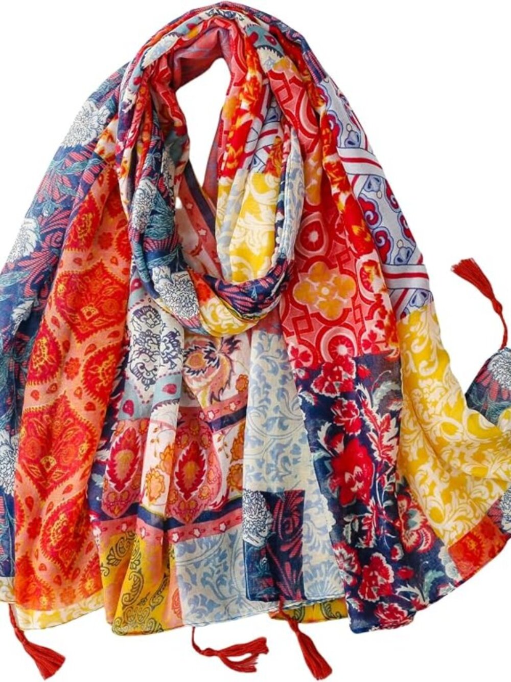 Women’s Boho Travel Scarf Lightweight Oversized Shawl Wrap Multicolor